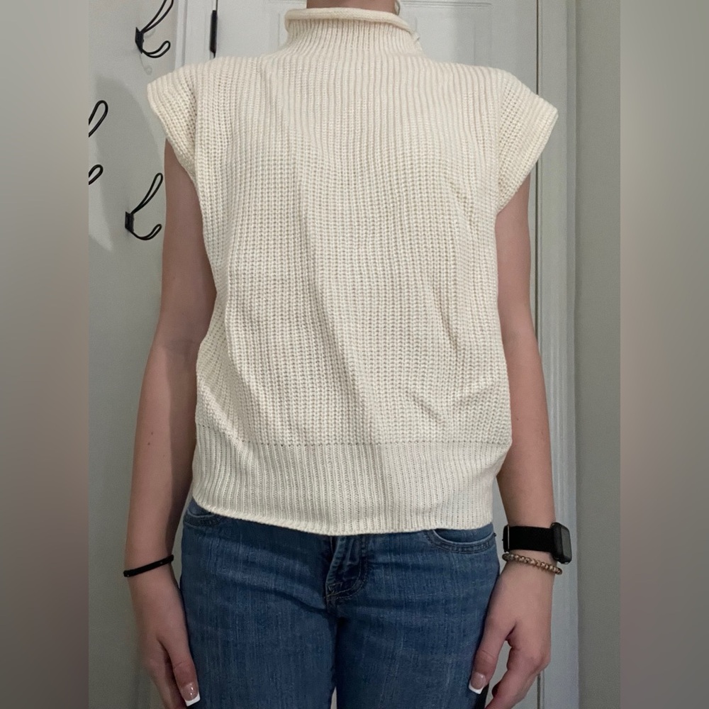 Cream sweater vest